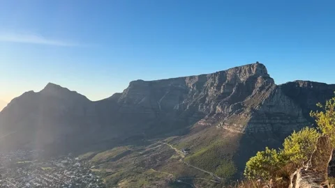 Table Mountain by Sunrise Stock Footage 276544914