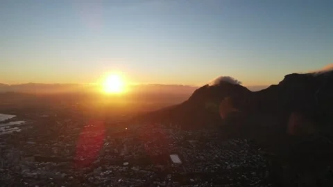 Table Mountain by Sunrise Stock Footage 276580363