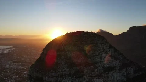 Table Mountain by Sunrise, Lion's Head Stock Footage 276580685