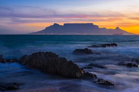 Table mountain sunset Stock Photos