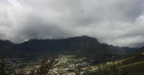 Table Mountain Time-lapse with stormy clouds Stock Footage 62465089