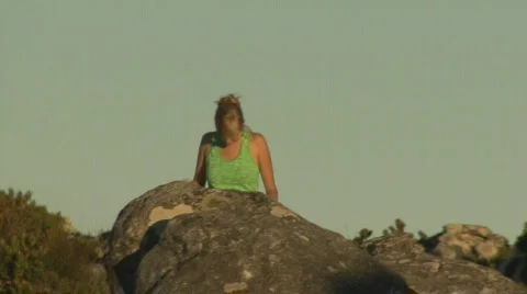 Table Mountain on top 03 Stock Footage 493533