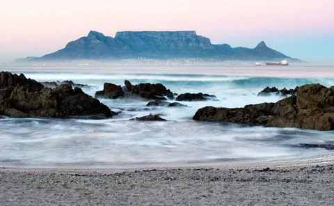 Table Mountain twilight Stock Photos