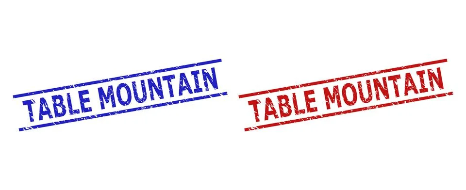 TABLE MOUNTAIN Watermarks with Grunge Surface and Parallel Lines Illustrazione stock
