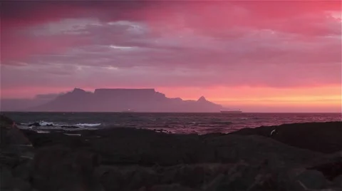 Table Mountain,Cape Town,South Africa Stock Footage