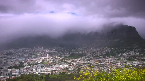 Table Mountain,Cape Town.Time lapse Stock Footage
