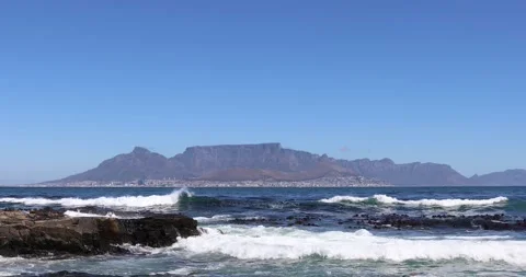 Table Mountian Robben Island 1 Stock Footage 142471079
