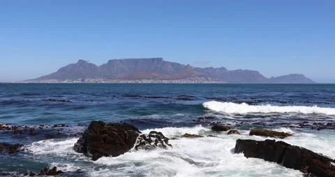 Table mountian Robben Island 2 Stock Footage 142469126