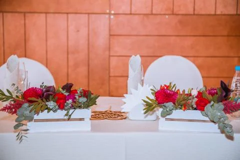 The table of the newlyweds Foto stock
