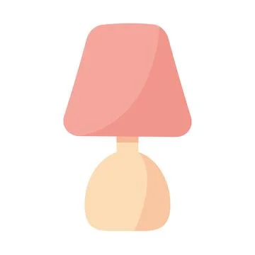 Table night lamp. Bedside table isolated on white background. Stock Illustration