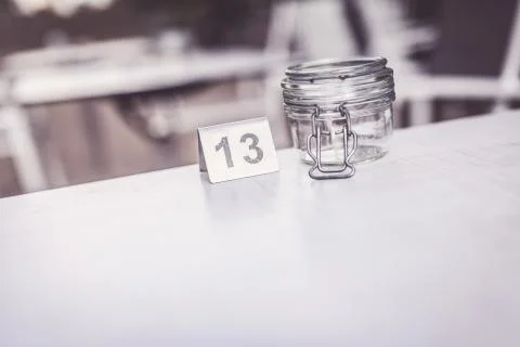 Table Number 13 Stock-Fotos