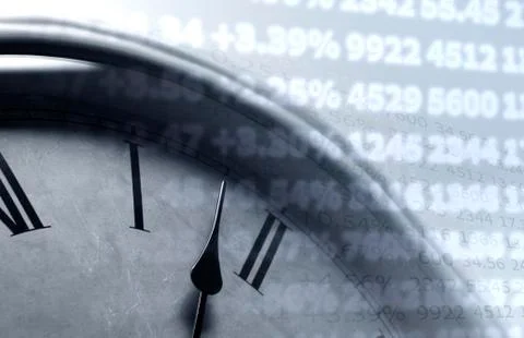 Table with numbers and clock face Stock Photos