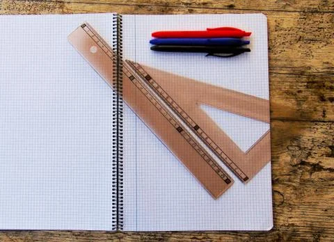Table with objects. Stock Photos