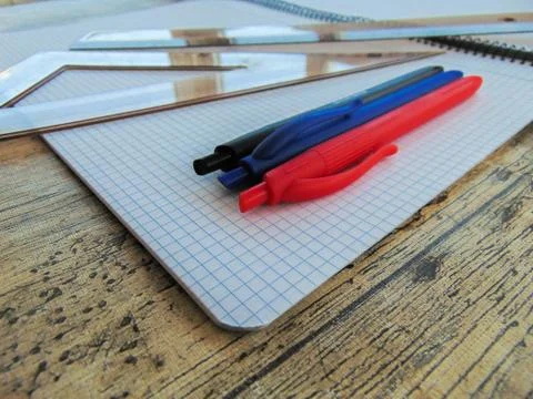 Table with objects. Stock Photos