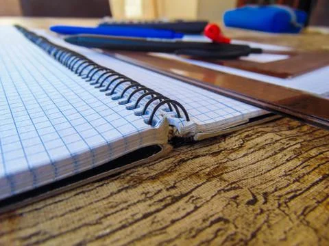 Table with objects. Foto stock