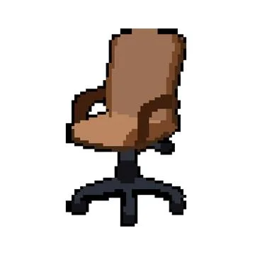 Table office chair pixel art vector illustration 스톡 일러스트