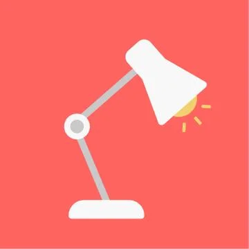 Table office lamp. Desktop electric. Vector illustration flat design. Isolated Stock Illustration