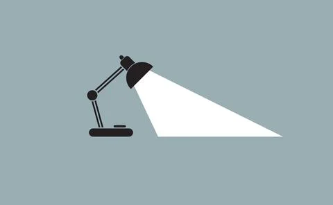 Table office lamp light flat icon Stock Illustration
