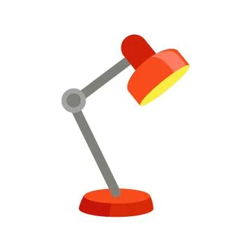Table office lamp on white background. Vector illustration in trendy flat style Stock Illustration