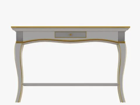 Table with one drawer on white background 3d rendering Stock Illustration
