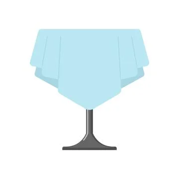 Table on one leg with tablecloth isolated. Cafe Furniture on white background Illustrazione stock