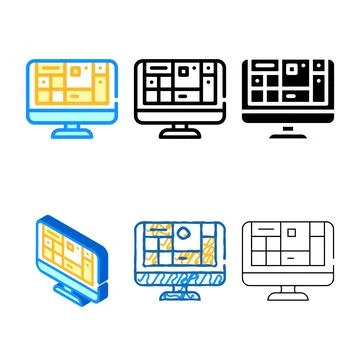 Table of operating diversity system color icon vector Stock Illustration