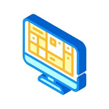 Table of operating system isometric icon vector illustration Stock Illustration