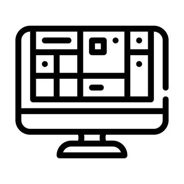 Table of operating system line icon vector illustration Stock Illustration