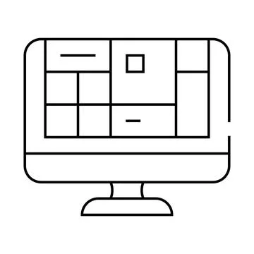 Table of operating system line icon vector illustration Stock Illustration
