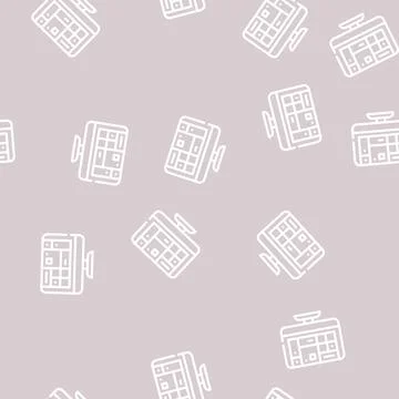 Table of operating system line vector seamless pattern Illustrazione stock