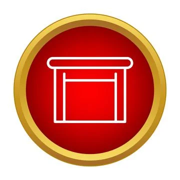Table or desk icon in red circle 库存插图