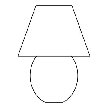 Table or desk lamp, interior design element, doodle style flat vector outline Stock Illustration