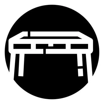 Table or workbench flat black icon design Ilustración de archivo