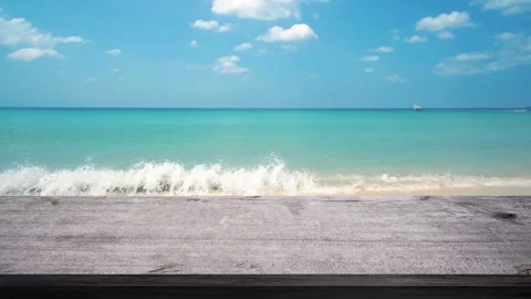 Table on outdoor beach backgrounds Vídeo Stock 149499921