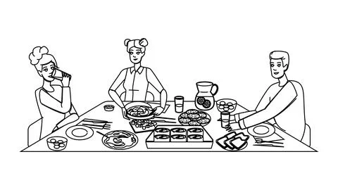 Table outdoor brunch vector Illustrazione stock