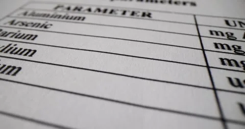 Table with parameters of chemical elements of metals Video stock 251739979