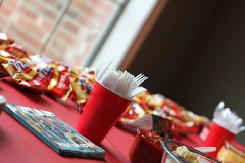 Table at party Foto stock