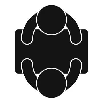 Table people conversation icon, simple style Stock Illustration