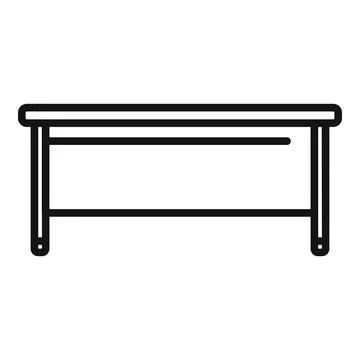 Table perspective icon outline vector. Kitchen wood Stock Illustration
