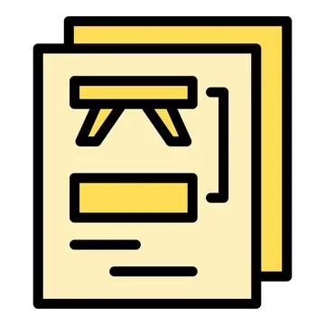 Table plan icon vector flat Stock Illustration