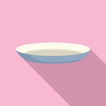 Table plate icon flat . Dish plate Stock Illustration