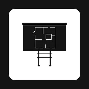 Table project of home icon, simple style Stock Illustration