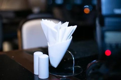 Table with a rainy window view. Stock Photos