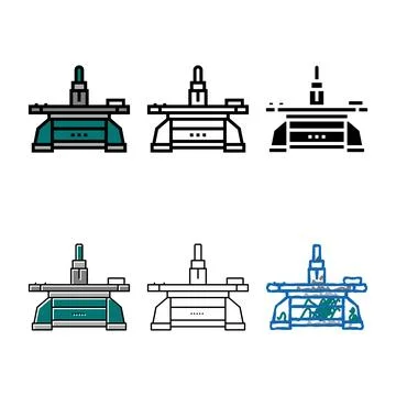 Table range saw color icon vector Stock Illustration