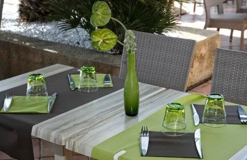 Table ready for dinner Stock Photos