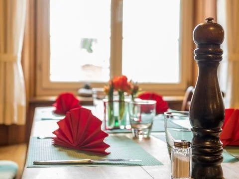 Table ready for lunch Stock Photos