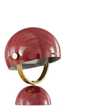 Table red lamp on white background 3d rendering Illustrazione stock