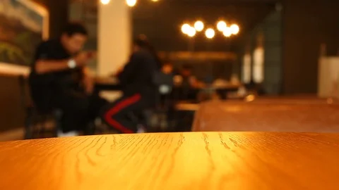 Table at restaurant blurred background Stock Footage 80962336