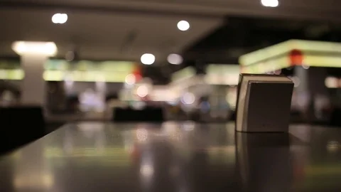 Table at restaurant blurred background Stock Footage 80962647