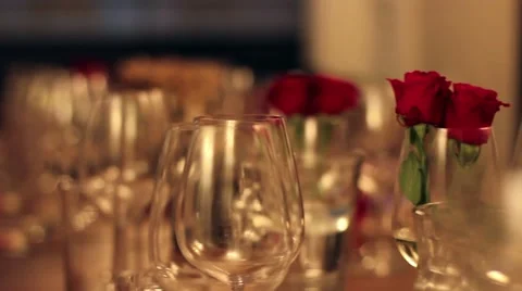 A table at restaurant Stock Footage 40339591